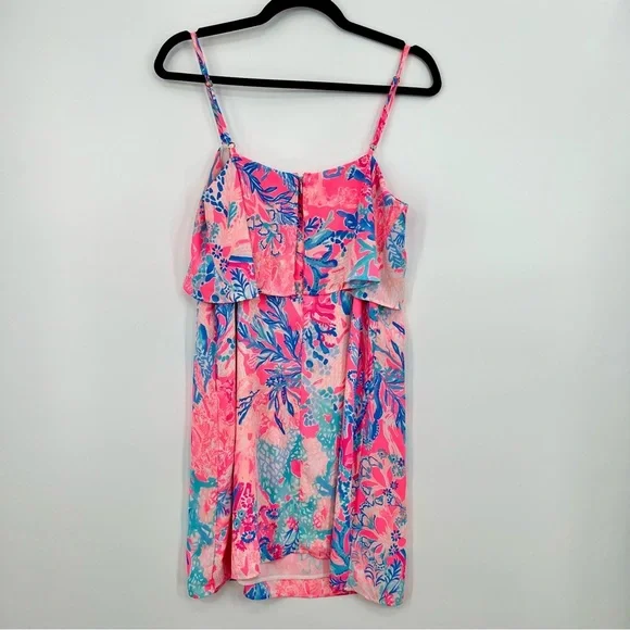 Lilly Pulitzer Lexi Mini Dress Light Paschia Pink Aquadesiac Coral Floral Medium - Picture 7 of 12